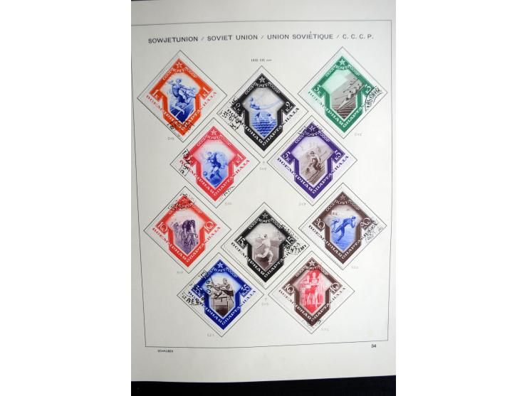 1858/1958, überwiegend gestempelte reichhaltige Sammlung mit guten Werten und Sätzen im Schaubek-Album und Einsteckbuch