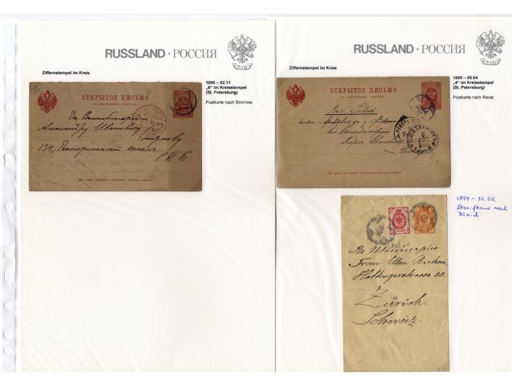 1854/1917, interessante Sammlung ab Vorphila mit 10 Briefen, des Weiteren über 30 Briefe und Karten mit Punkt-Nummern bzw. Zi