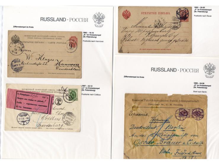 1854/1917, interessante Sammlung ab Vorphila mit 10 Briefen, des Weiteren über 30 Briefe und Karten mit Punkt-Nummern bzw. Zi