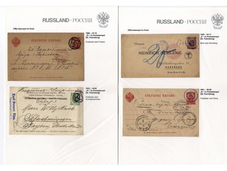 1854/1917, interessante Sammlung ab Vorphila mit 10 Briefen, des Weiteren über 30 Briefe und Karten mit Punkt-Nummern bzw. Zi