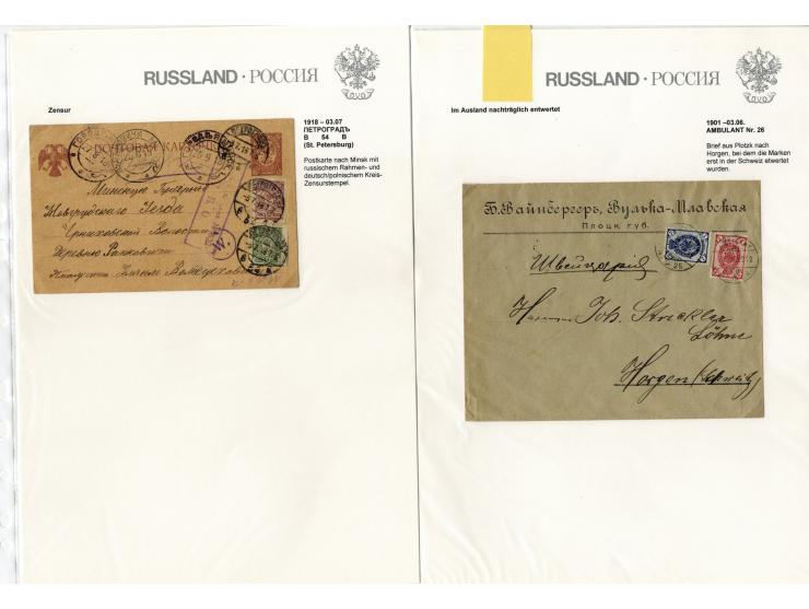 1854/1917, interessante Sammlung ab Vorphila mit 10 Briefen, des Weiteren über 30 Briefe und Karten mit Punkt-Nummern bzw. Zi
