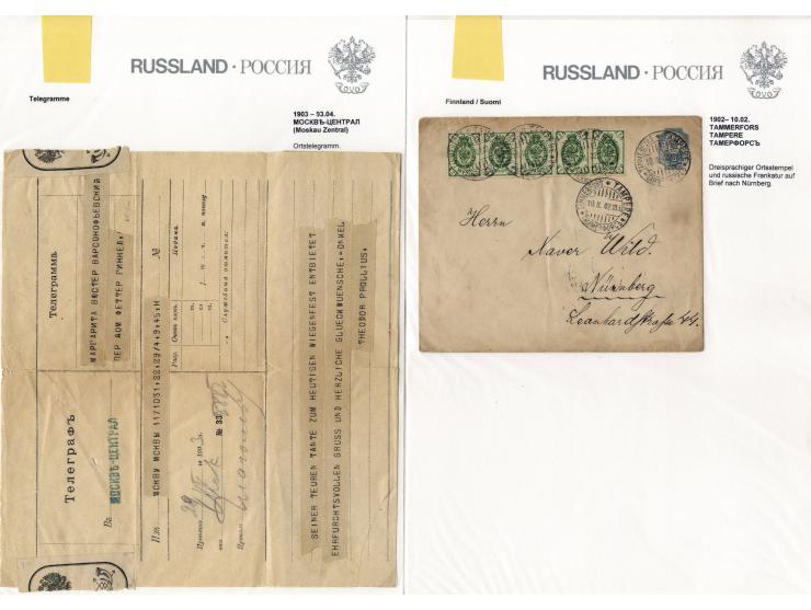 1854/1917, interessante Sammlung ab Vorphila mit 10 Briefen, des Weiteren über 30 Briefe und Karten mit Punkt-Nummern bzw. Zi