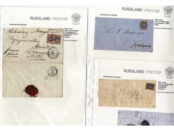 1854/1917, interessante Sammlung ab Vorphila mit 10 Briefen, des Weiteren über 30 Briefe und Karten mit Punkt-Nummern bzw. Zi