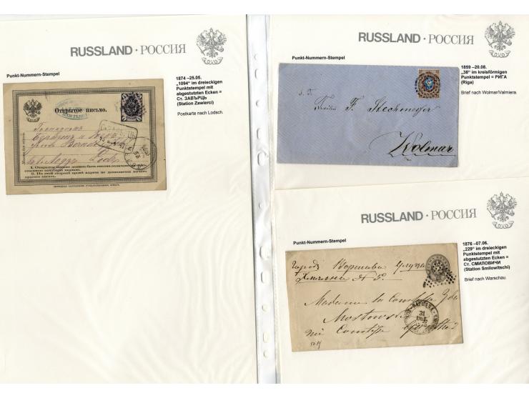 1854/1917, interessante Sammlung ab Vorphila mit 10 Briefen, des Weiteren über 30 Briefe und Karten mit Punkt-Nummern bzw. Zi