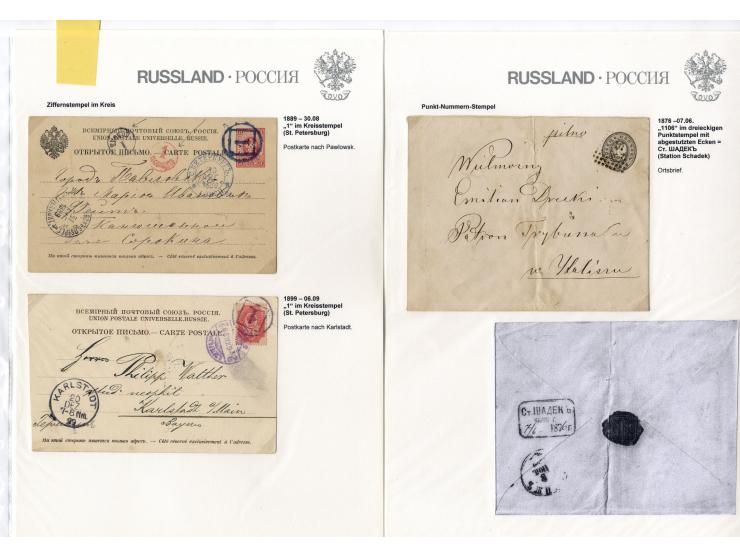 1854/1917, interessante Sammlung ab Vorphila mit 10 Briefen, des Weiteren über 30 Briefe und Karten mit Punkt-Nummern bzw. Zi