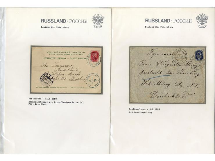 1880/1913, ST. PETERSBURG: Interessante Sammlung von 42 Briefen und Karten dabei 12 Bahnpoststempel, gute Erhaltung