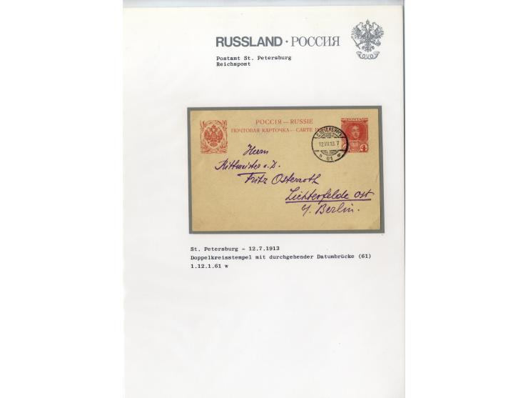 1880/1913, ST. PETERSBURG: Interessante Sammlung von 42 Briefen und Karten dabei 12 Bahnpoststempel, gute Erhaltung