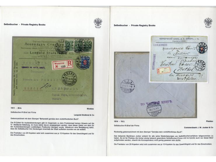 1902/17, Selbstbucher, hochinteressante Sammlung von 12 Briefen, 10 davon aus St. Petersburg bzw. Moskau, zwei aus Pskov bzw.