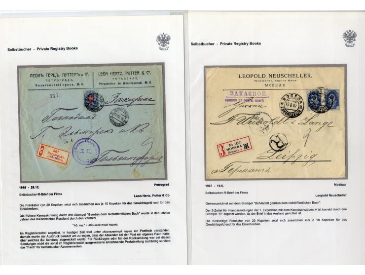 1902/17, Selbstbucher, hochinteressante Sammlung von 12 Briefen, 10 davon aus St. Petersburg bzw. Moskau, zwei aus Pskov bzw.