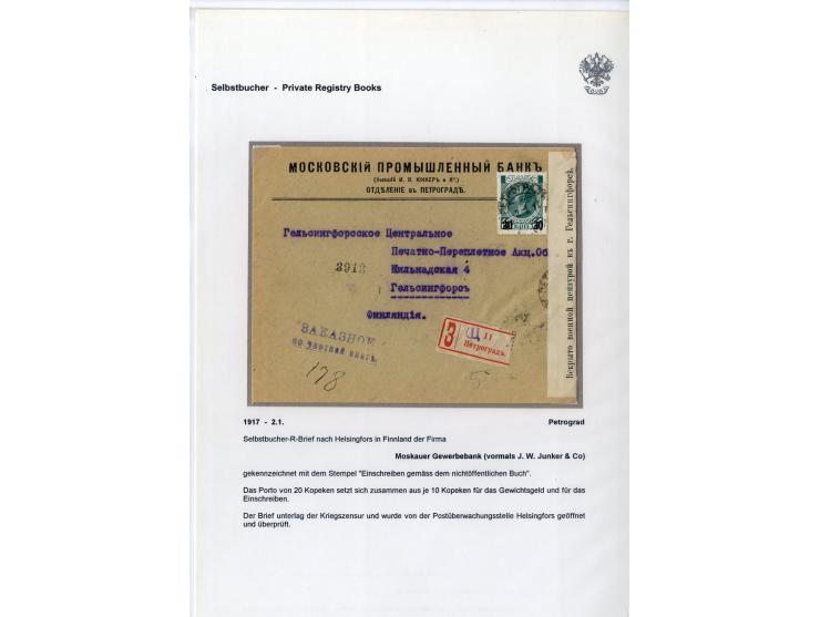 1902/17, Selbstbucher, hochinteressante Sammlung von 12 Briefen, 10 davon aus St. Petersburg bzw. Moskau, zwei aus Pskov bzw.