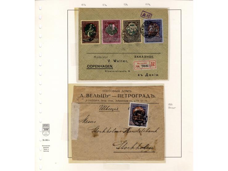 1904/15, interessante Partie von 22 Briefen und Karten mit Frankaturen der Kriegswaisen-Ausgaben, dabei R-Briefe, Bahnpost us