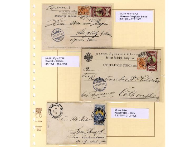 1904/15, interessante Partie von 22 Briefen und Karten mit Frankaturen der Kriegswaisen-Ausgaben, dabei R-Briefe, Bahnpost us