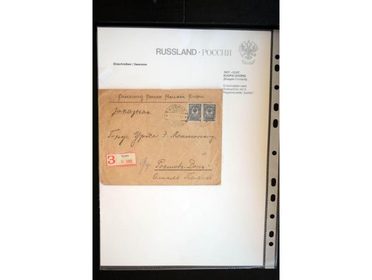 EINSCHREIBEN: 1874/1918, sehr interessante Sammlung mit über 180 Briefen, Ganzsachen und Karten, dabei einige "white labels",