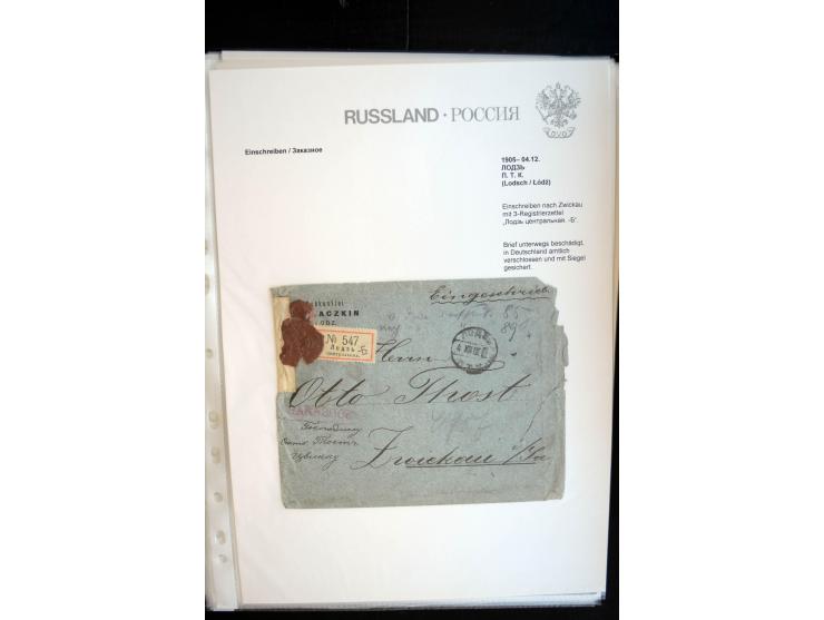 EINSCHREIBEN: 1874/1918, sehr interessante Sammlung mit über 180 Briefen, Ganzsachen und Karten, dabei einige "white labels",