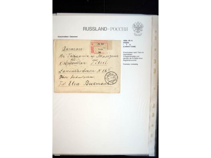 EINSCHREIBEN: 1874/1918, sehr interessante Sammlung mit über 180 Briefen, Ganzsachen und Karten, dabei einige "white labels",