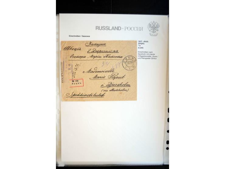 EINSCHREIBEN: 1874/1918, sehr interessante Sammlung mit über 180 Briefen, Ganzsachen und Karten, dabei einige "white labels",