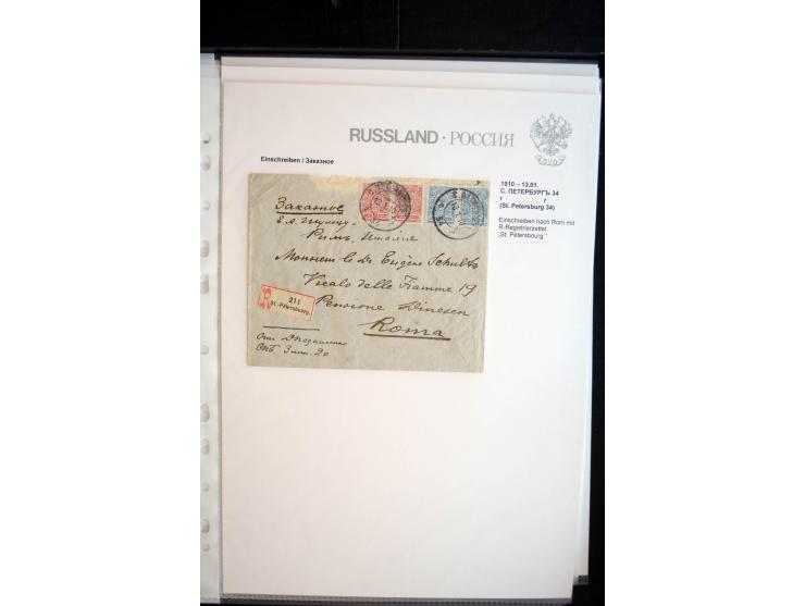 EINSCHREIBEN: 1874/1918, sehr interessante Sammlung mit über 180 Briefen, Ganzsachen und Karten, dabei einige "white labels",