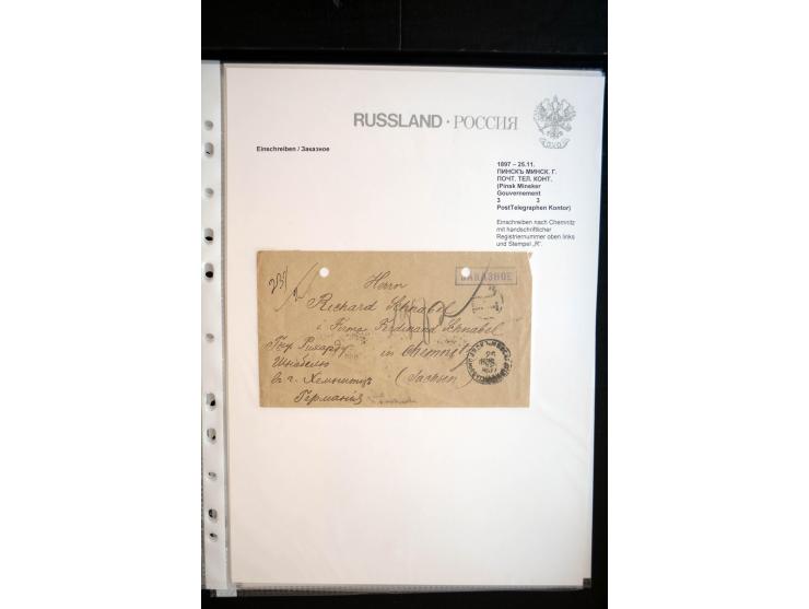 EINSCHREIBEN: 1874/1918, sehr interessante Sammlung mit über 180 Briefen, Ganzsachen und Karten, dabei einige "white labels",