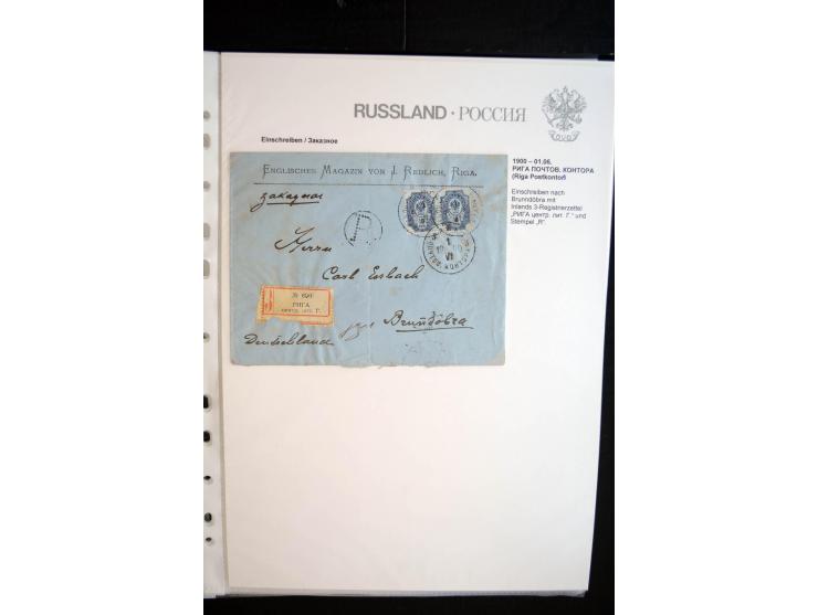 EINSCHREIBEN: 1874/1918, sehr interessante Sammlung mit über 180 Briefen, Ganzsachen und Karten, dabei einige "white labels",