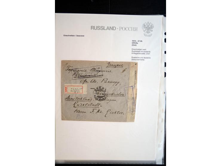 EINSCHREIBEN: 1874/1918, sehr interessante Sammlung mit über 180 Briefen, Ganzsachen und Karten, dabei einige "white labels",