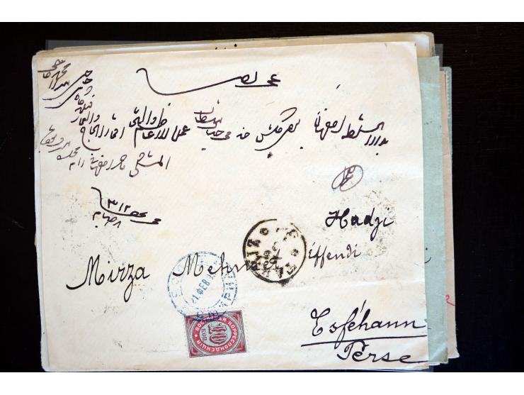 1883/1914 (ca.), etwa 60 Briefe, bis auf einen alle nach Persien, dabei 2 Einschreiben
