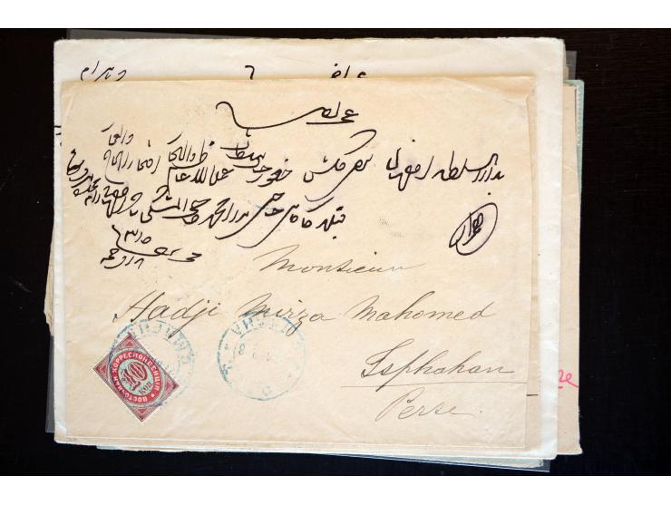 1883/1914 (ca.), etwa 60 Briefe, bis auf einen alle nach Persien, dabei 2 Einschreiben