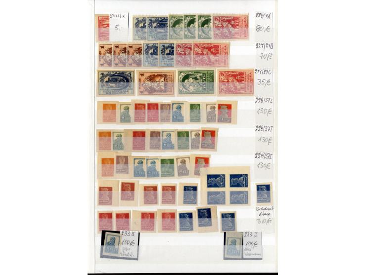 1923/49, sehr schöne postfrische Sammlung mit vielen besseern Werten, dabei u.a. Mi.-Nr. 305C, 410-11A, 476-79, 596-98, Block