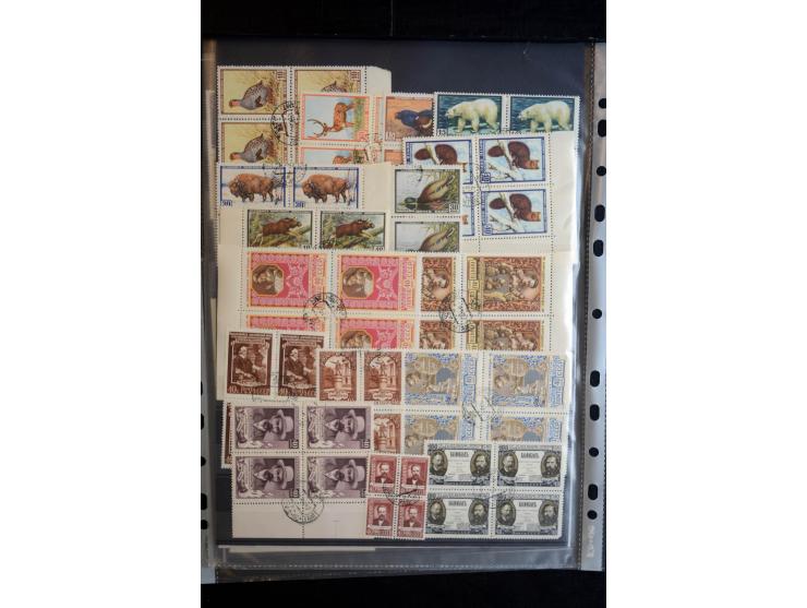 1937/60, meist postfrischer und gestempelter Bestand Viererblocks mit einigen besseren Ausgaben, dazu diverse gestempelte Bog