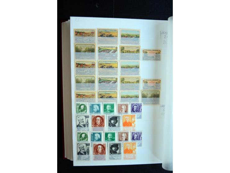 1950/64, postfrische Dublettenbestand mit vielen besseren Ausgaben dabei u.a. Mi.-Nr. 1527-34(2) sowie 1945/49B(3), gute Erha