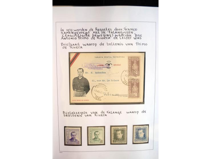 1937/38, Spezialsammlung "Requete" (Carlisten), ausstellungsmäßig aufgezogen mit viel zusätzlichem Material, dabei  Briefe, S