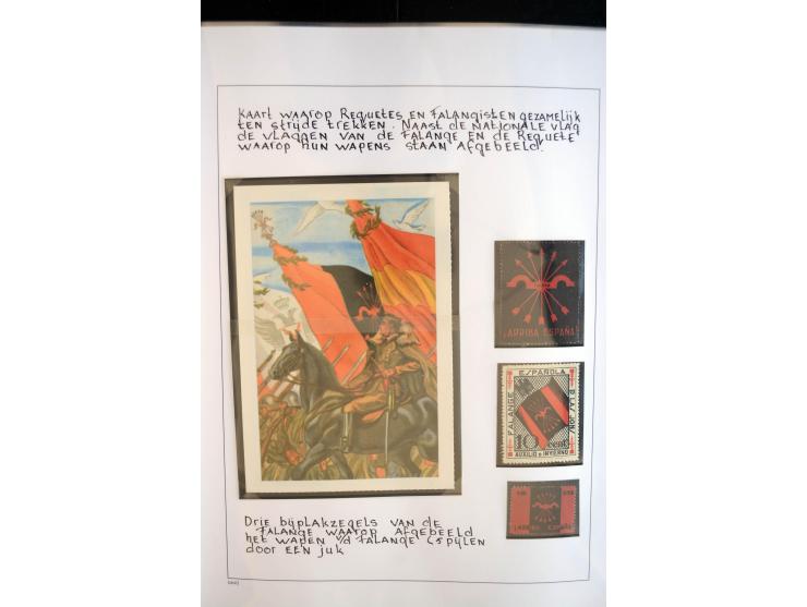 1937/38, Spezialsammlung "Requete" (Carlisten), ausstellungsmäßig aufgezogen mit viel zusätzlichem Material, dabei  Briefe, S