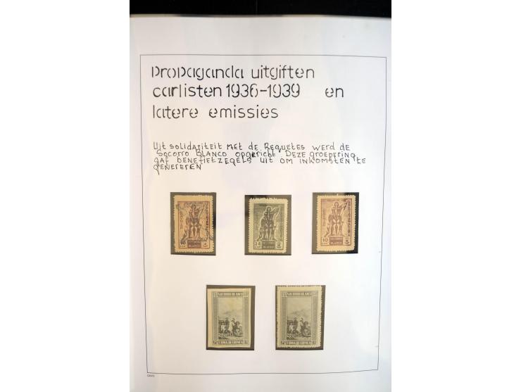 1937/38, Spezialsammlung "Requete" (Carlisten), ausstellungsmäßig aufgezogen mit viel zusätzlichem Material, dabei  Briefe, S
