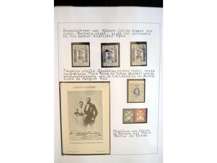 1937/38, Spezialsammlung "Requete" (Carlisten), ausstellungsmäßig aufgezogen mit viel zusätzlichem Material, dabei  Briefe, S