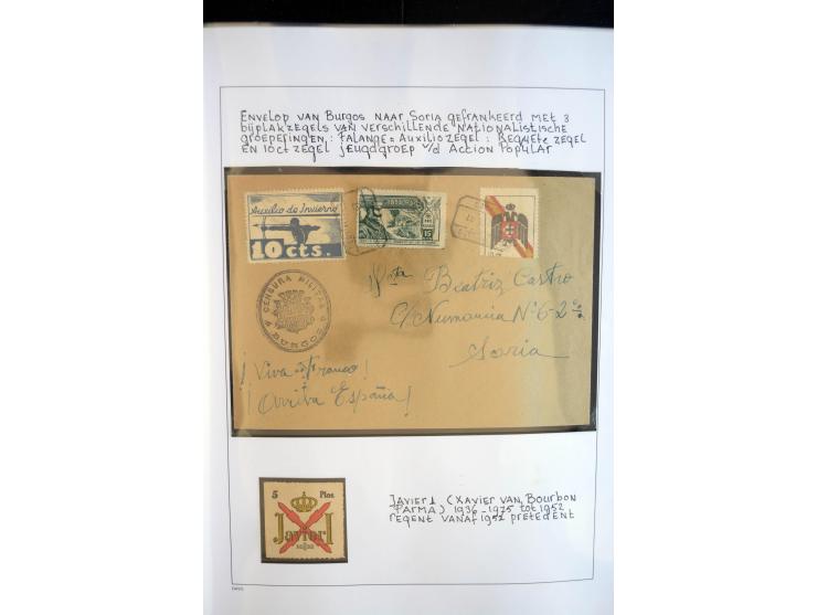 1937/38, Spezialsammlung "Requete" (Carlisten), ausstellungsmäßig aufgezogen mit viel zusätzlichem Material, dabei  Briefe, S