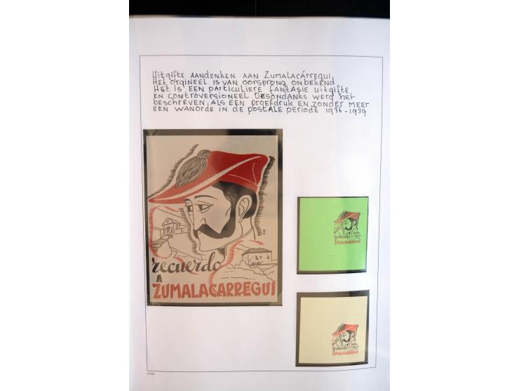 1937/38, Spezialsammlung "Requete" (Carlisten), ausstellungsmäßig aufgezogen mit viel zusätzlichem Material, dabei  Briefe, S