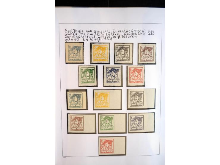 1937/38, Spezialsammlung "Requete" (Carlisten), ausstellungsmäßig aufgezogen mit viel zusätzlichem Material, dabei  Briefe, S