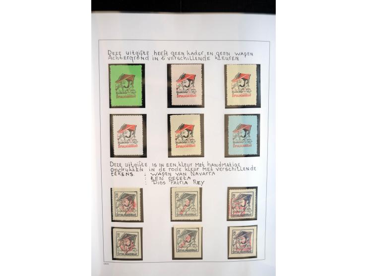 1937/38, Spezialsammlung "Requete" (Carlisten), ausstellungsmäßig aufgezogen mit viel zusätzlichem Material, dabei  Briefe, S