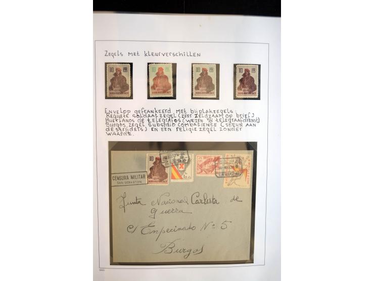1937/38, Spezialsammlung "Requete" (Carlisten), ausstellungsmäßig aufgezogen mit viel zusätzlichem Material, dabei  Briefe, S