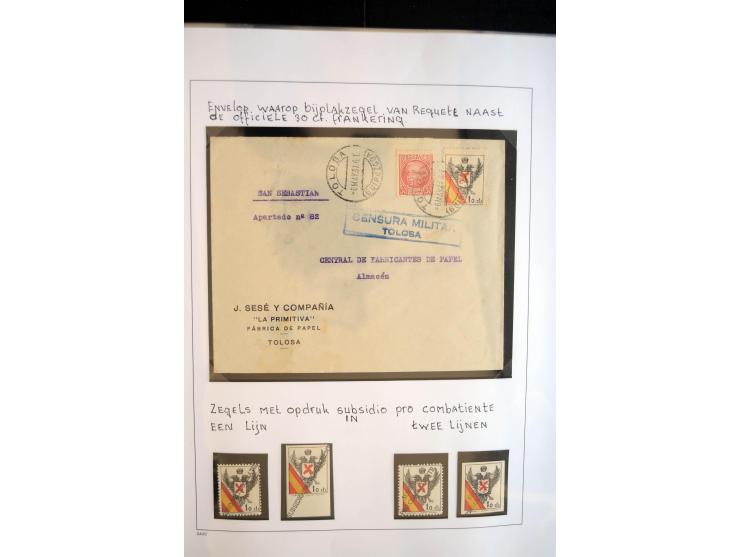 1937/38, Spezialsammlung "Requete" (Carlisten), ausstellungsmäßig aufgezogen mit viel zusätzlichem Material, dabei  Briefe, S