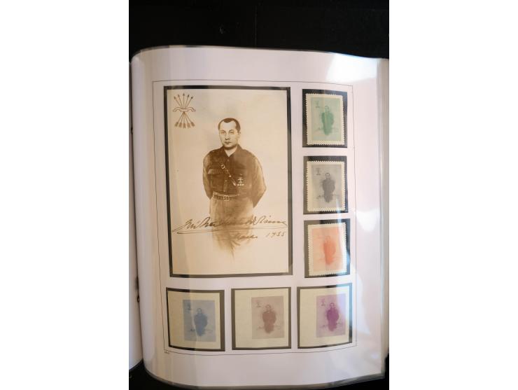 1937/38, Spezialsammlung "Requete" (Carlisten), ausstellungsmäßig aufgezogen mit viel zusätzlichem Material, dabei  Briefe, S