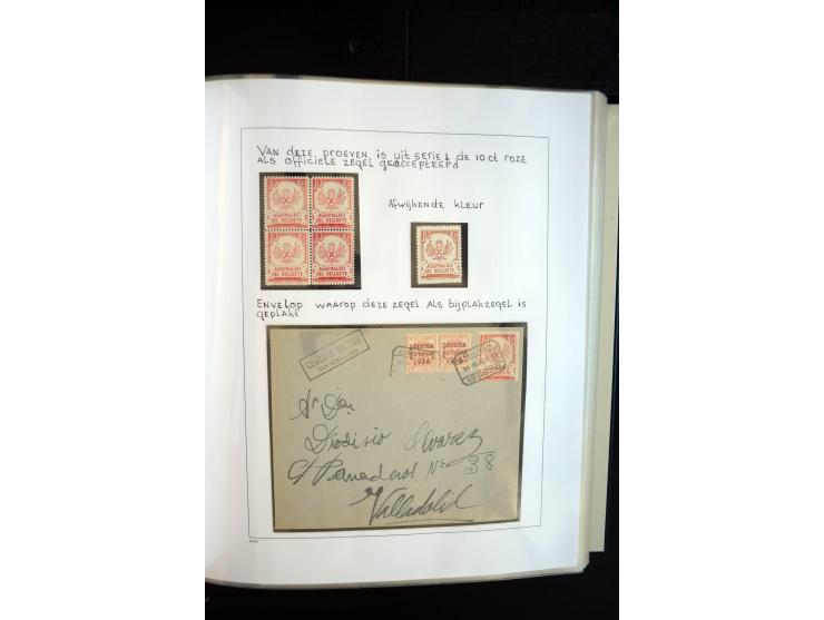 1937/38, Spezialsammlung "Requete" (Carlisten), ausstellungsmäßig aufgezogen mit viel zusätzlichem Material, dabei  Briefe, S