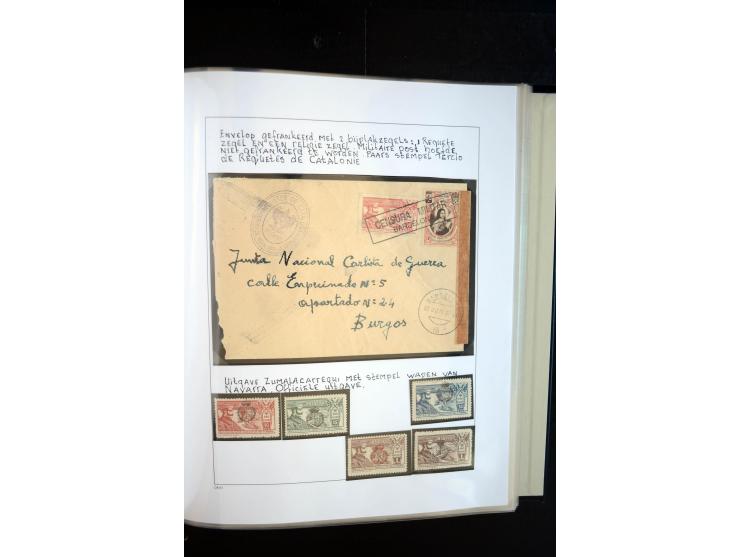 1937/38, Spezialsammlung "Requete" (Carlisten), ausstellungsmäßig aufgezogen mit viel zusätzlichem Material, dabei  Briefe, S