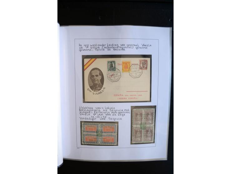 1937/38, Spezialsammlung "Requete" (Carlisten), ausstellungsmäßig aufgezogen mit viel zusätzlichem Material, dabei  Briefe, S