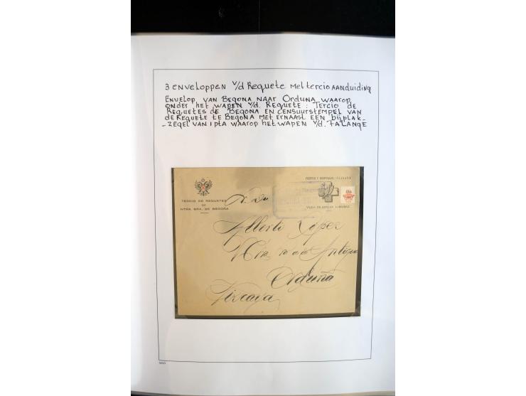 1937/38, Spezialsammlung "Requete" (Carlisten), ausstellungsmäßig aufgezogen mit viel zusätzlichem Material, dabei  Briefe, S