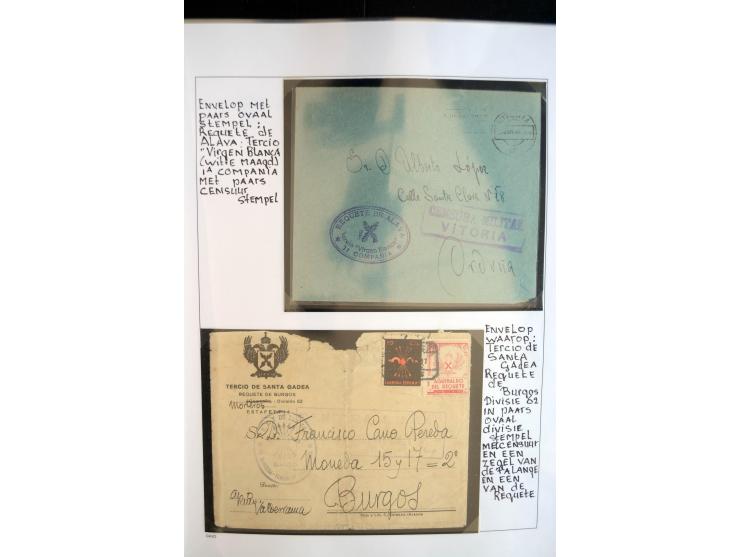 1937/38, Spezialsammlung "Requete" (Carlisten), ausstellungsmäßig aufgezogen mit viel zusätzlichem Material, dabei  Briefe, S