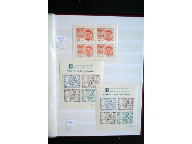 Foyer du francais antifachiste, Sammlung Vignetten, oft in Kleinbogen oder Blocks, insgesamt ca. 200 Stück