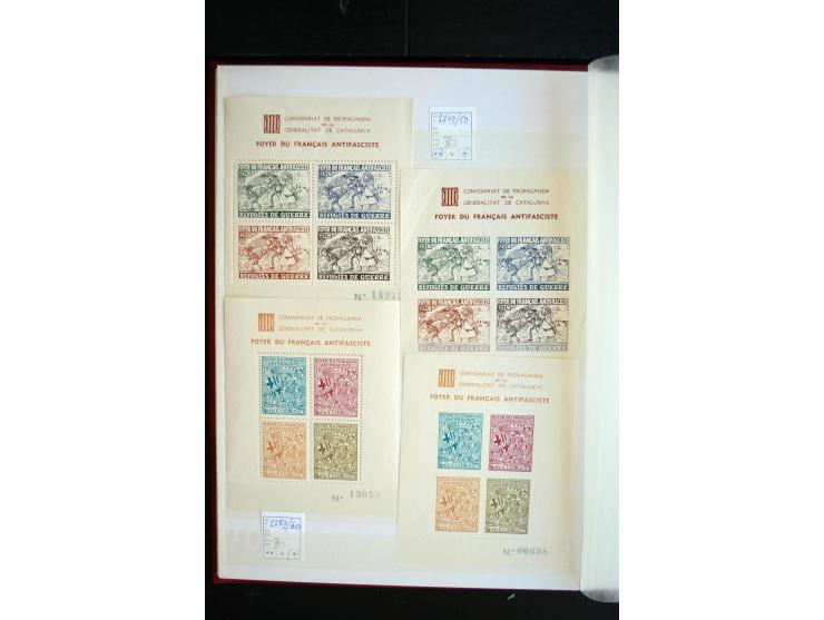 Foyer du francais antifachiste, Sammlung Vignetten, oft in Kleinbogen oder Blocks, insgesamt ca. 200 Stück