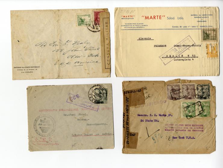 1936/45, über 100 Briefe und Karten mit Zensuren, dabei viel Auslandspost inkl. Luftpost, verschiedene Zensuren, interessante