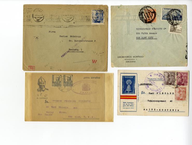 1936/45, über 100 Briefe und Karten mit Zensuren, dabei viel Auslandspost inkl. Luftpost, verschiedene Zensuren, interessante
