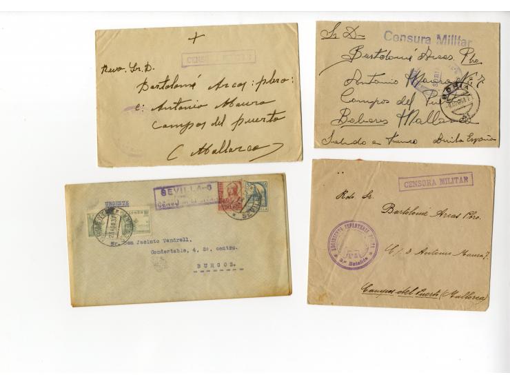 1936/45, über 100 Briefe und Karten mit Zensuren, dabei viel Auslandspost inkl. Luftpost, verschiedene Zensuren, interessante